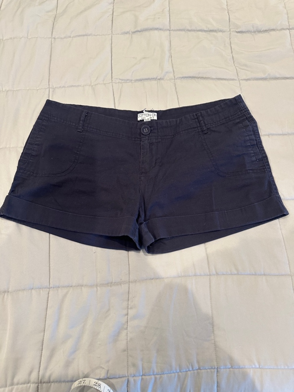Cotton On Navy Low Rise Cuffed Shorts